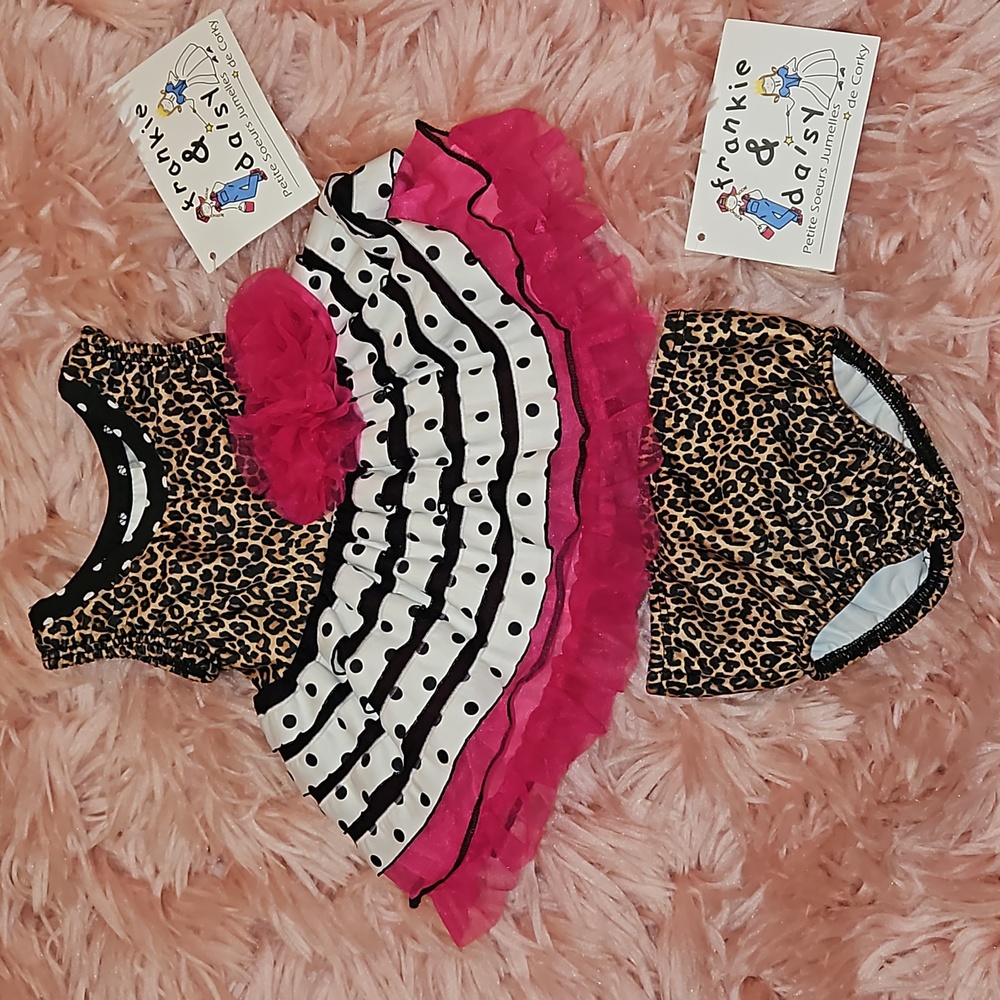 New Frankie & Daisy Size 0/3 Months 2 Piece Bathing Suit